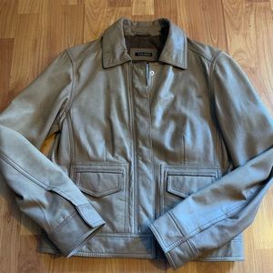 Tahari Tan Leather Jacket